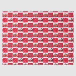 Merry & Bright Christmas Snowflake Photo Red Tissue Paper