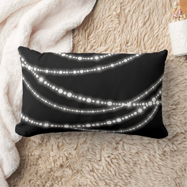 Merry & Bright Christmas Sparkling Lights Holiday Lumbar Cushion (Blanket)