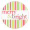 Merry & Bright Christmas Stripes Holiday Label