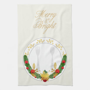 Merry & Bright Christmas Tea Towel