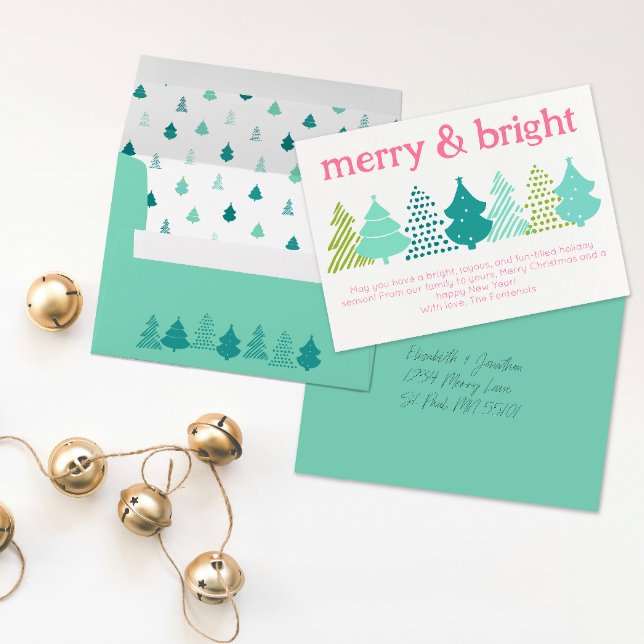 Merry & Bright Christmas Tree Holiday Card (Creator Uploaded)