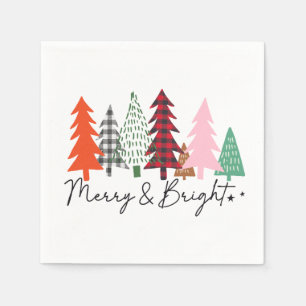 Merry & Bright Christmas trees Napkins
