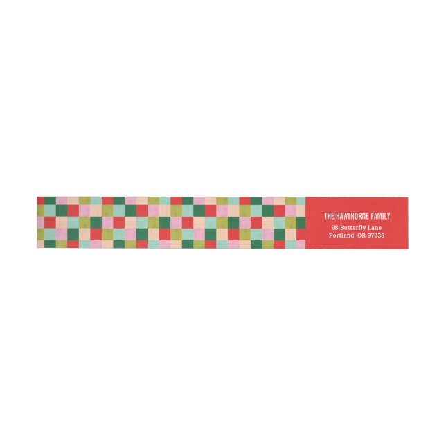 Merry & Bright Colour Blocks Wrap Around Label (Individual)