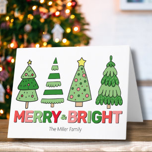 Merry & Bright Colourful Christmas Holiday Card