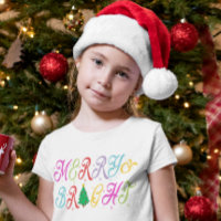 Merry & Bright Colourful Christmas Tree Kid Girls