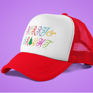 Merry & Bright Colourful Christmas Tree Women's Trucker Hat