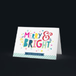 MERRY & BRIGHT colourful festive christmas holiday<br><div class="desc">Send and extra special message with style and pizzazz this year... Personalised with your details & photos my modern holiday products are sure to stand out from the flurry of greetings your friends and family will receive this season and will make a special memento that will be treasured long after...</div>