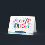 MERRY & BRIGHT colourful festive christmas holiday<br><div class="desc">Send and extra special message with style and pizzazz this year... Personalised with your details & photos my modern holiday products are sure to stand out from the flurry of greetings your friends and family will receive this season and will make a special memento that will be treasured long after...</div>