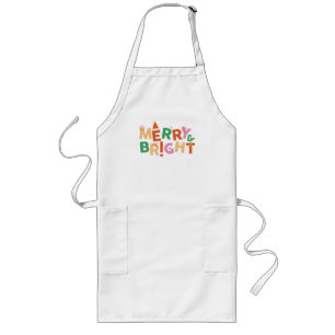 Merry & Bright Colourful Holiday Long Apron