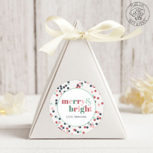 Merry & Bright Confetti Classic Round Sticker