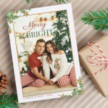 Merry & Bright Couple Photo Christmas