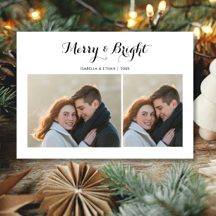 Merry & Bright Couple Togetherness Holiday card