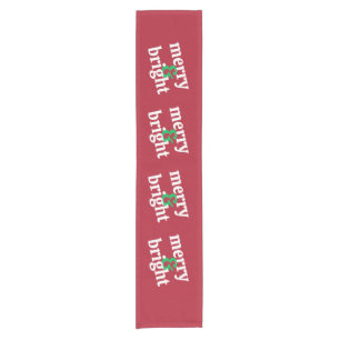 "Merry & Bright" Crimson Red Table Runner