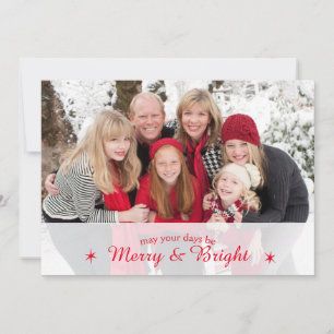 Merry & Bright Custom Family Photo Christmas card