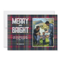 Merry & Bright Custom Tartan Family Photo Holiday