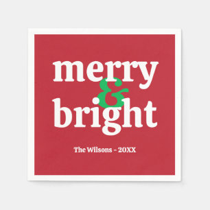 "Merry & Bright" Customised Christmas Paper Napkin