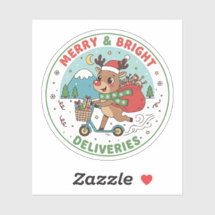 Merry & Bright Deliveries Reindeer on Scooter 