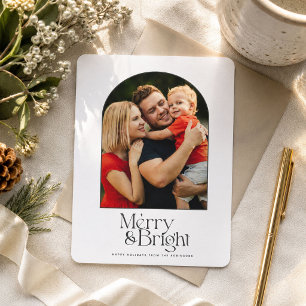 Merry & Bright Elegant Modern Arch Photo Holiday