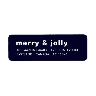 Merry & Bright Festive Christmas Address Design Return Address Label