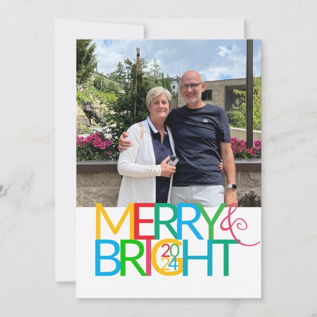 Merry & Bright Flat Christmas Card (Front)