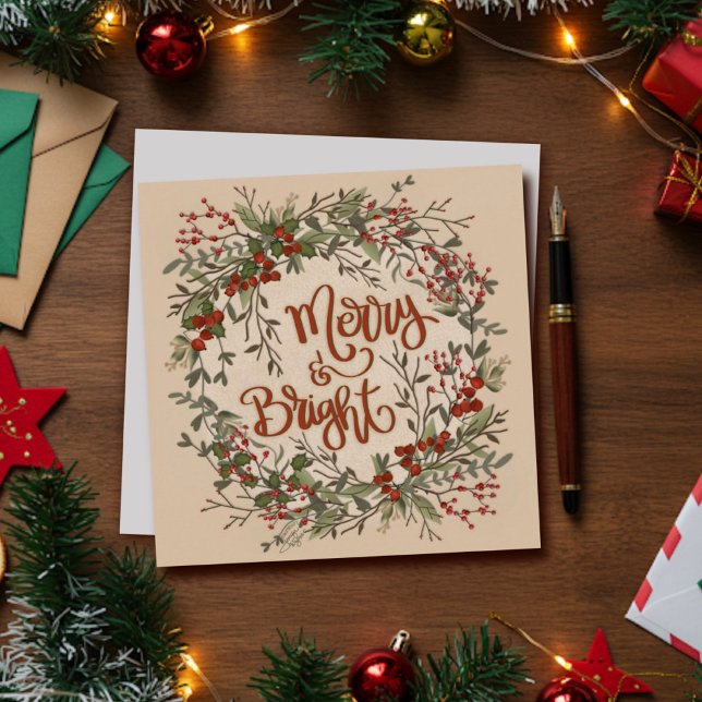 Merry Bright Floral Simple Wreath Holiday (Creator Uploaded)