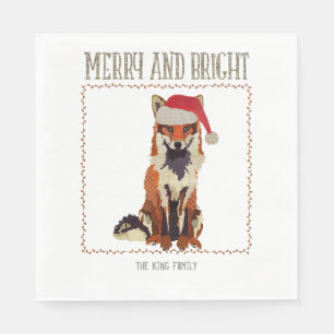 Merry & Bright Fox Napkin