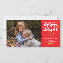 Merry & Bright Fun Christmas Lights Photo Card