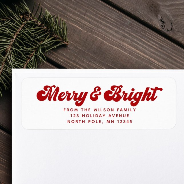 Merry Bright Fun Modern Holiday Return Address Label (Creator Uploaded)