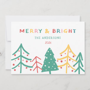 Merry & Bright Fun Pine Stylish Christmas Cards