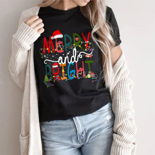  Merry & Bright, Gift For Christmas Shirt, Holiday T-Shirt