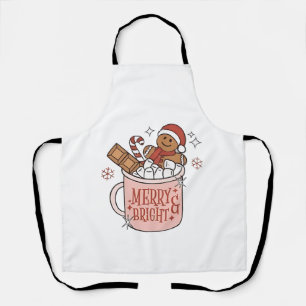 Merry & Bright Gingerbread in Bathtub Of Cacao Apron