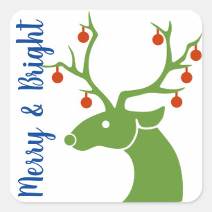 "Merry & Bright" Graphic Christmas Sticker