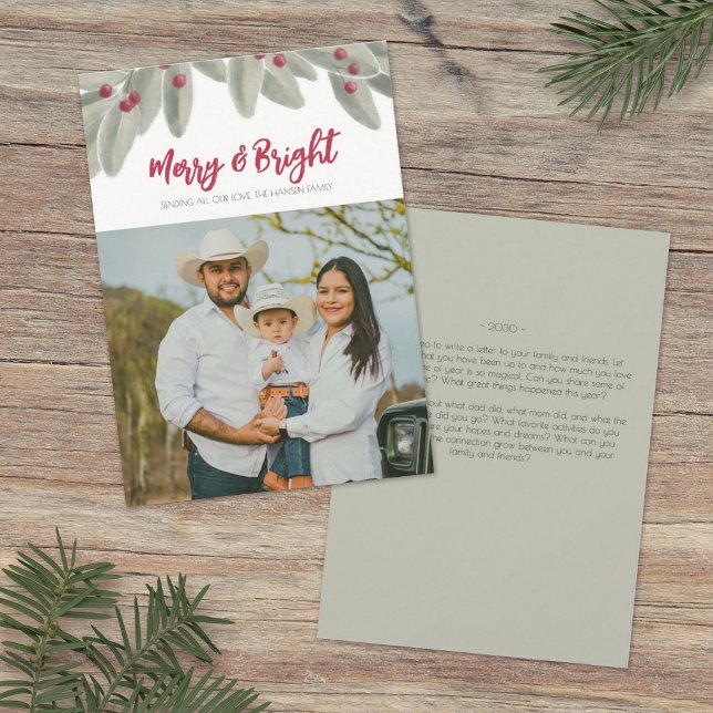 Merry & Bright Green and Red Christmas Card (Creator Uploaded)