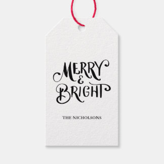 Merry & Bright Handwritten Script Gift Tags