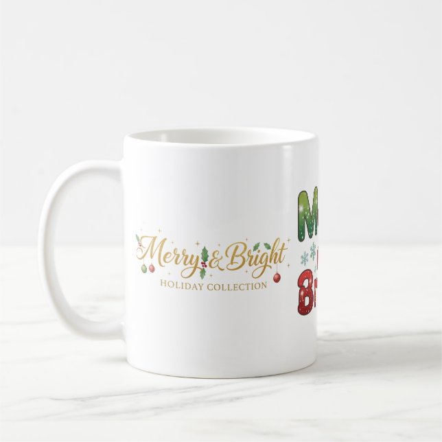 Merry & Bright Holiday Collection Classic Christma Coffee Mug (Left)