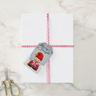Merry & Bright Holiday Gnome Present Label