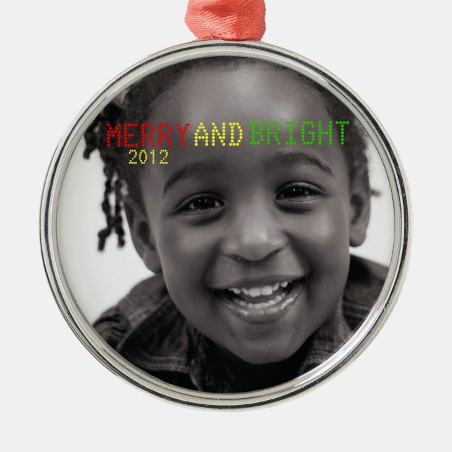 Merry & Bright Holiday Keepsake Ornament (Front)