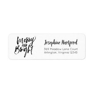 Merry & Bright Holiday Minimal Return Address Label