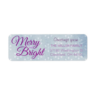 Merry & Bright Holidays Return Address Label