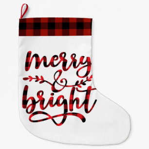 Merry & Bright Large Christmas Stocking