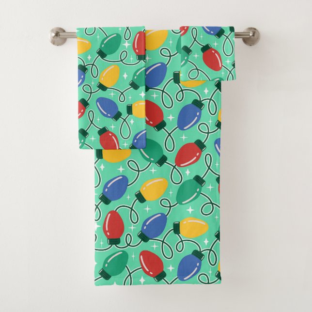 Merry & Bright Lights Bath Towel Set (Insitu)