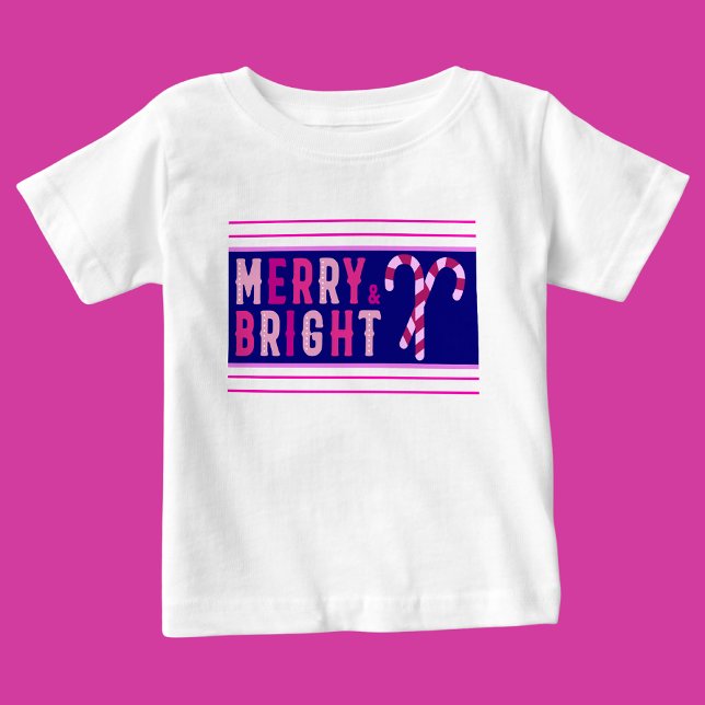  Merry & Bright, Merry Christmas Baby T-Shirt (Creator Uploaded)