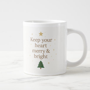 Merry & Bright Minimalist Christmas Quote mug