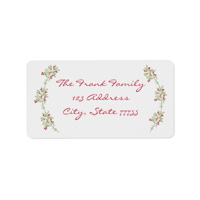 Merry & Bright Mistletoe Christmas Address Label (Front)