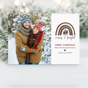 Merry & Bright Modern Photo Christmas Card