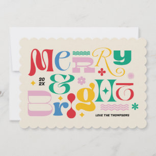 Merry & Bright Modern Type Mix Holiday Card