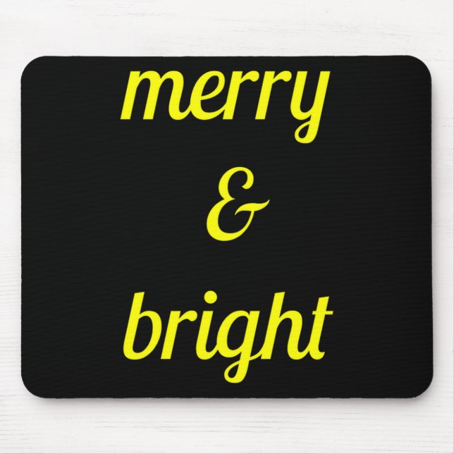 Merry Bright Navy Blue Yellow Gift  Mouse Pad (Front)