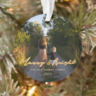 Merry & Bright Neon Lettering Photo Holiday