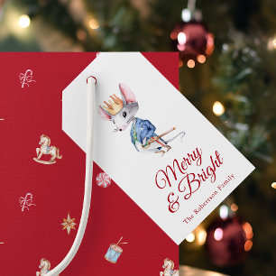 Merry & Bright Nutcracker Mouse Christmas Gift Tags