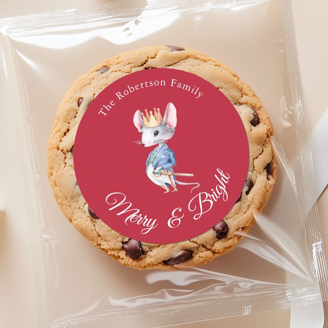 Merry & Bright Nutcracker Mouse Christmas Sticker (Creator Uploaded)